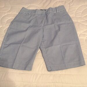 Briggs New York Light Blue and White Pinstripe Women's Bermuda Shorts